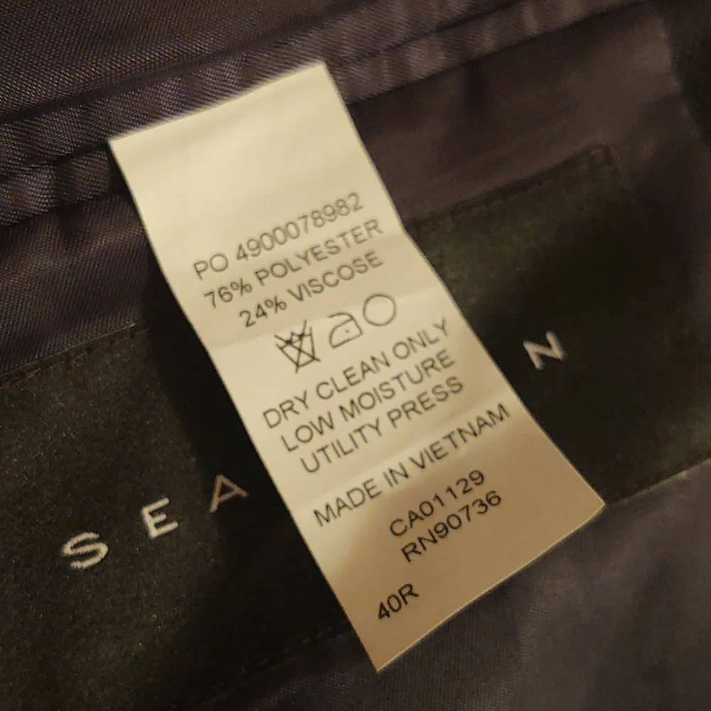 NWT Sean John Navy Blue  Suit Set 40 Reg 34 W